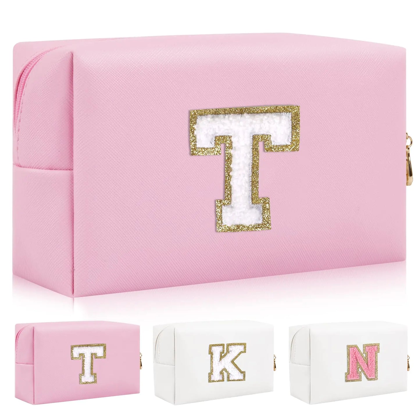 Personalized Initial Makeup Bag: Waterproof & Travel-Friendly