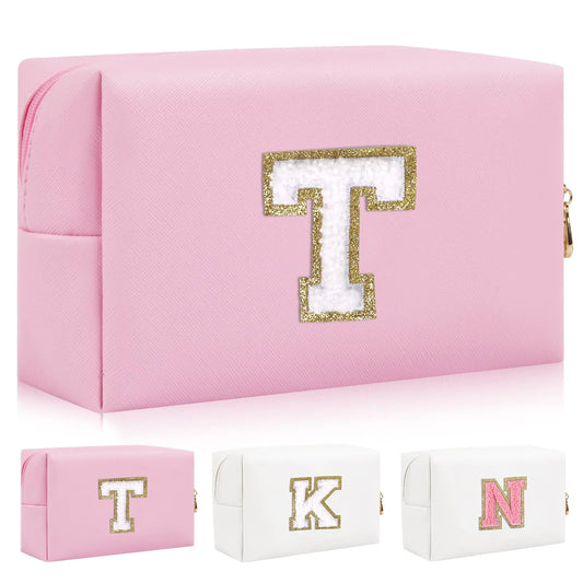 Personalized Initial Makeup Bag: Waterproof & Travel-Friendly
